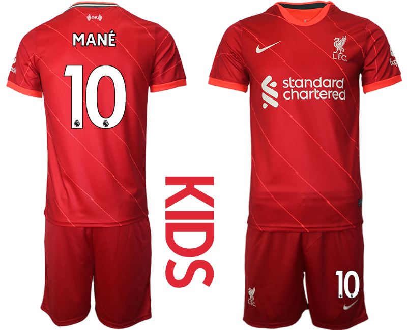 Youth 2021-2022 Club Liverpool home red #10 Soccer Jersey->customized soccer jersey->Custom Jersey